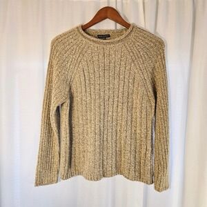 Debbie Morgan Womens XL Knit Sweater Pullover Long Sleeve Beige Marled